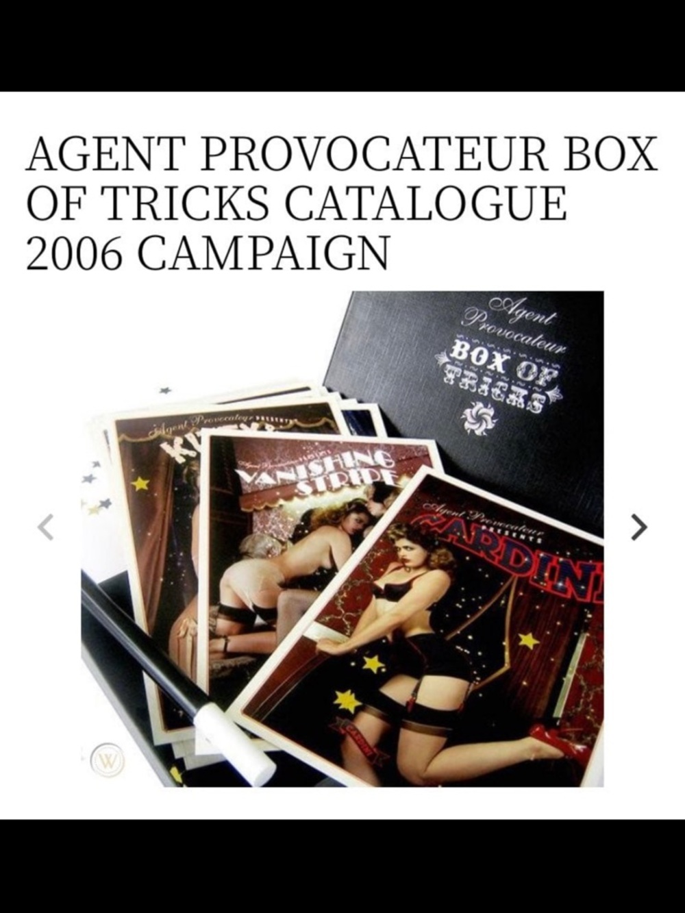 Agent Provocateur Box of Tricks Catalogue - cards  Promo Rare Collectible